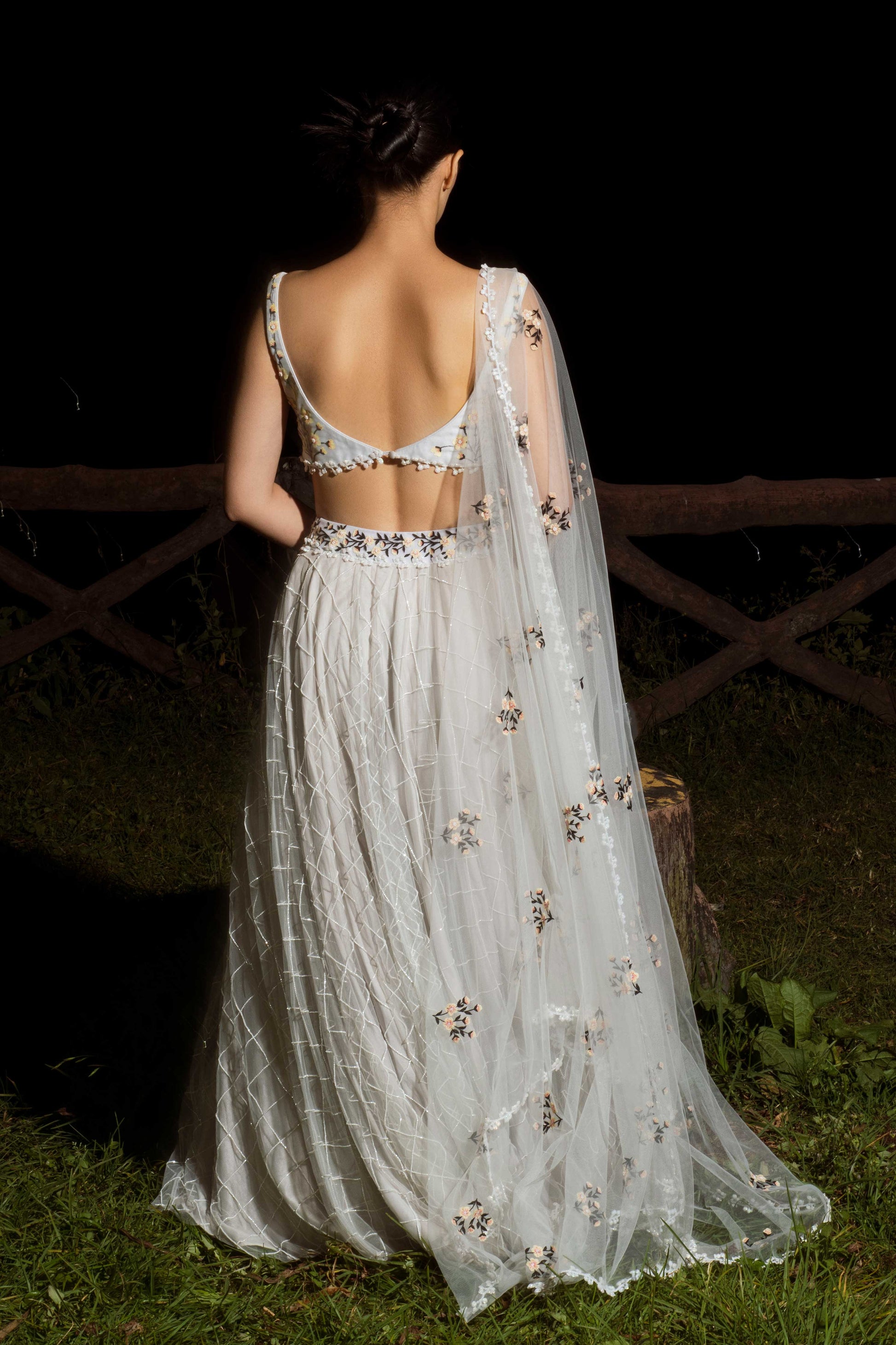Baavli luxury designer store at Khan Market, New Delhi. Indian wedding, lehenge, Bride, Indian bride, bridesmaid. White lehenga set. Expensive. Summer spring. Bahaar 2024. Fitoor skirt set.