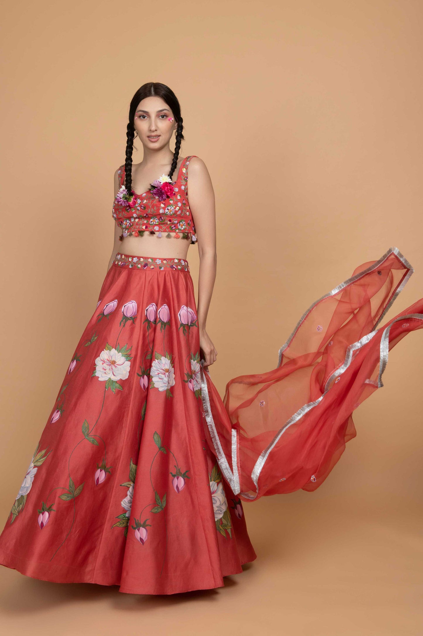 Baavli Designer Luxury Red Lehenga Set