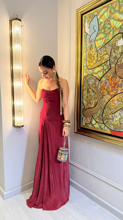 The Ruby Reverie Corset Set As Seen On Ridhi Khosla Jalan