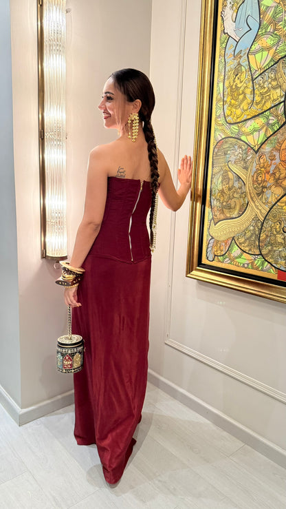 The Ruby Reverie Corset Set As Seen On Ridhi Khosla Jalan