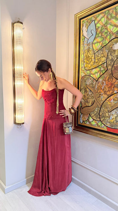 The Ruby Reverie Corset Set As Seen On Ridhi Khosla Jalan