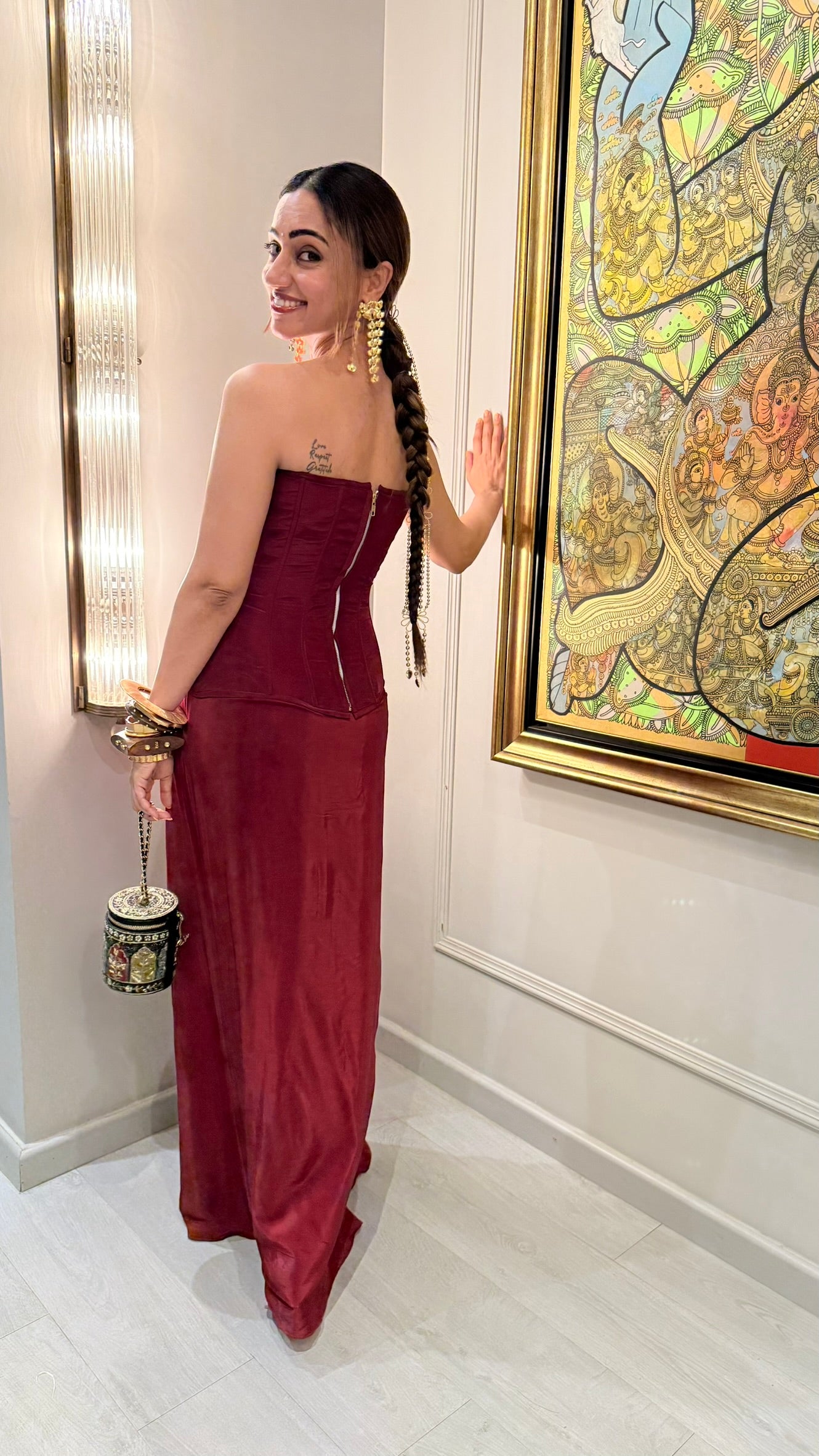 The Ruby Reverie Corset Set As Seen On Ridhi Khosla Jalan