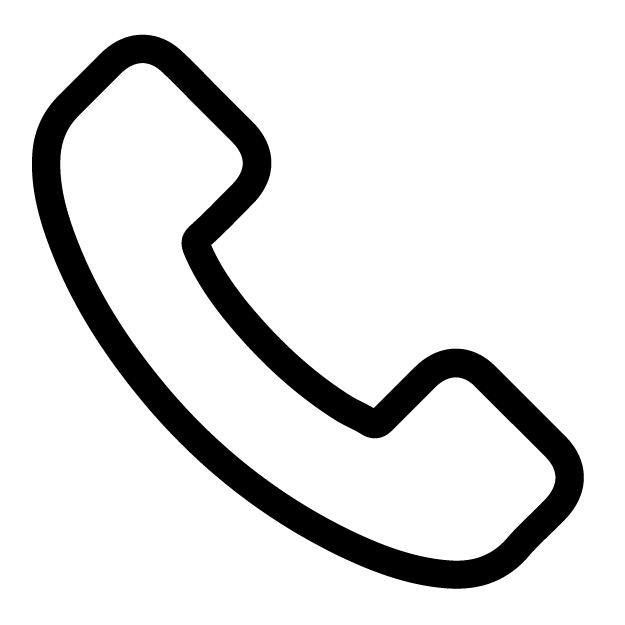 Black outline of a telephone on a white background