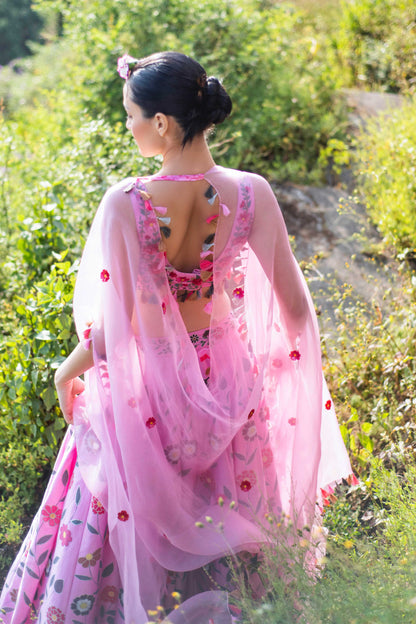 Baavli designer store in khan market. Launching bahaar spring summer 2024 collection, Khuld, Organza sharara set.