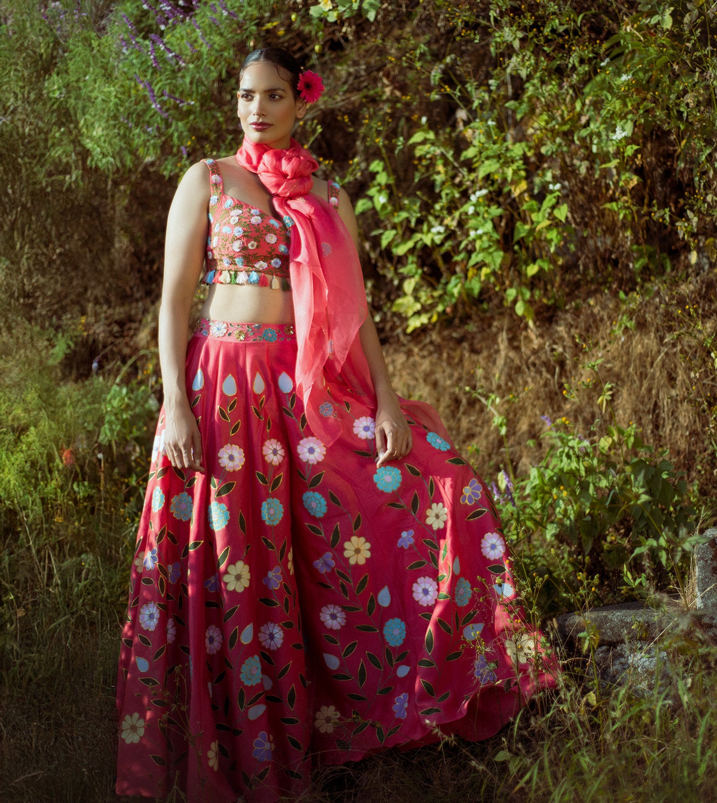 Woman in a vibrant traditional outfit with floral patterns standing in a natural setting.

Designer lehenga sets online shopping
Hand-embroidered lehenga for weddings
Luxury lehenga online India
Designer skirt sets with jacket
Lehenga with cape sets
Pre-draped lehenga sets
Mirror work lehenga
Organic fabric lehenga
Minimalist designer lehenga
Luxury lehenga Delhi  