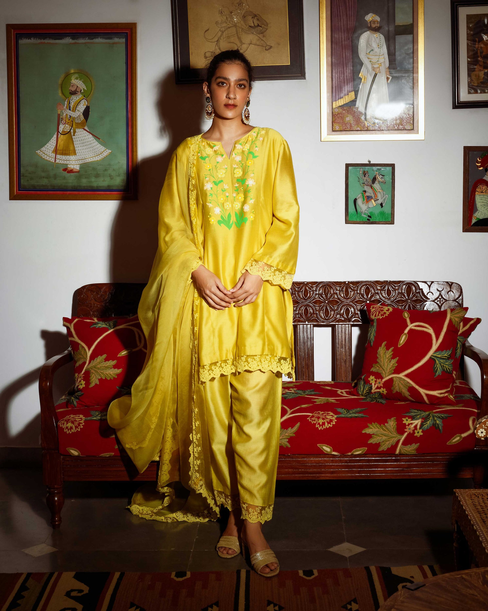 Baavli luxury designer store at Khan Market, New Delhi.
Indian wedding, lehenge, Bride, Indian bride, bridesmaid.
baavli launching its new collection, Shringar, Yellow, Golden suit set, Swarna.