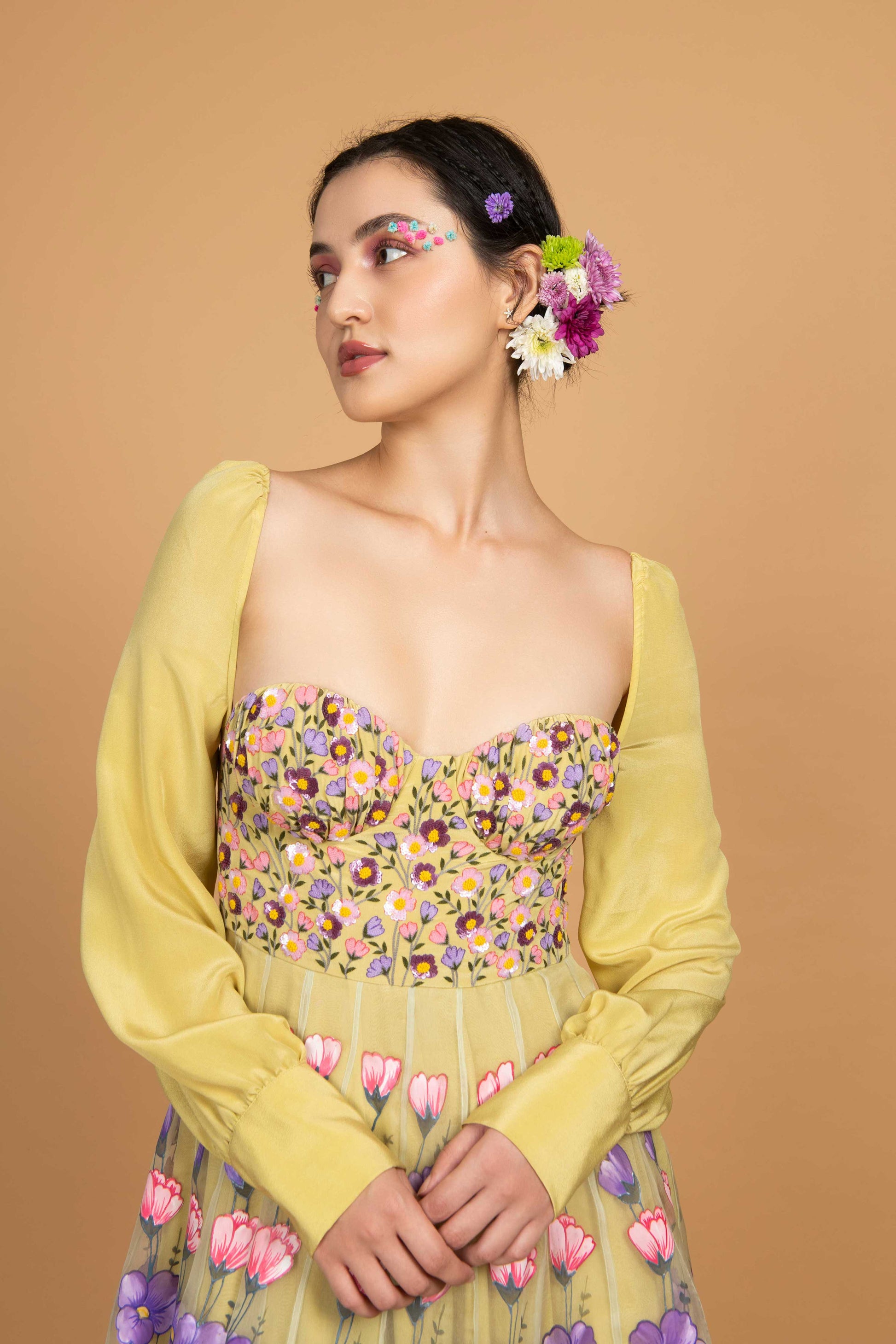 Baavli Designer Yellow Luxury Skirt Set Dress