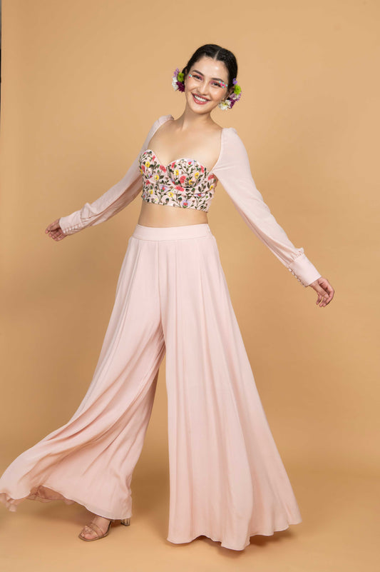 Baavli Luxury pink co-ord set designer store in khan market.
