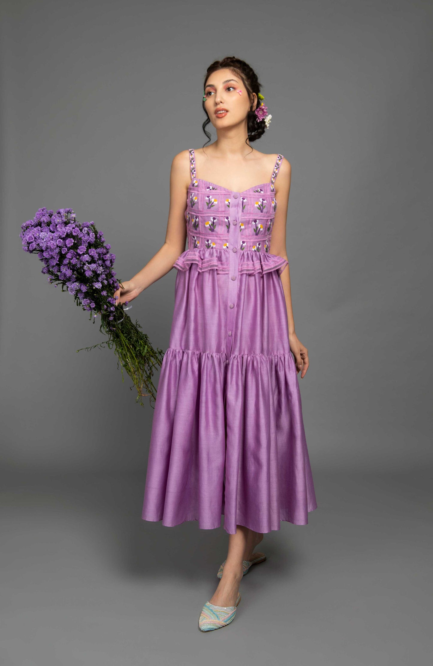 baavli Luxury designer Lavender Dress. Baavli luxury designer store in khan market.