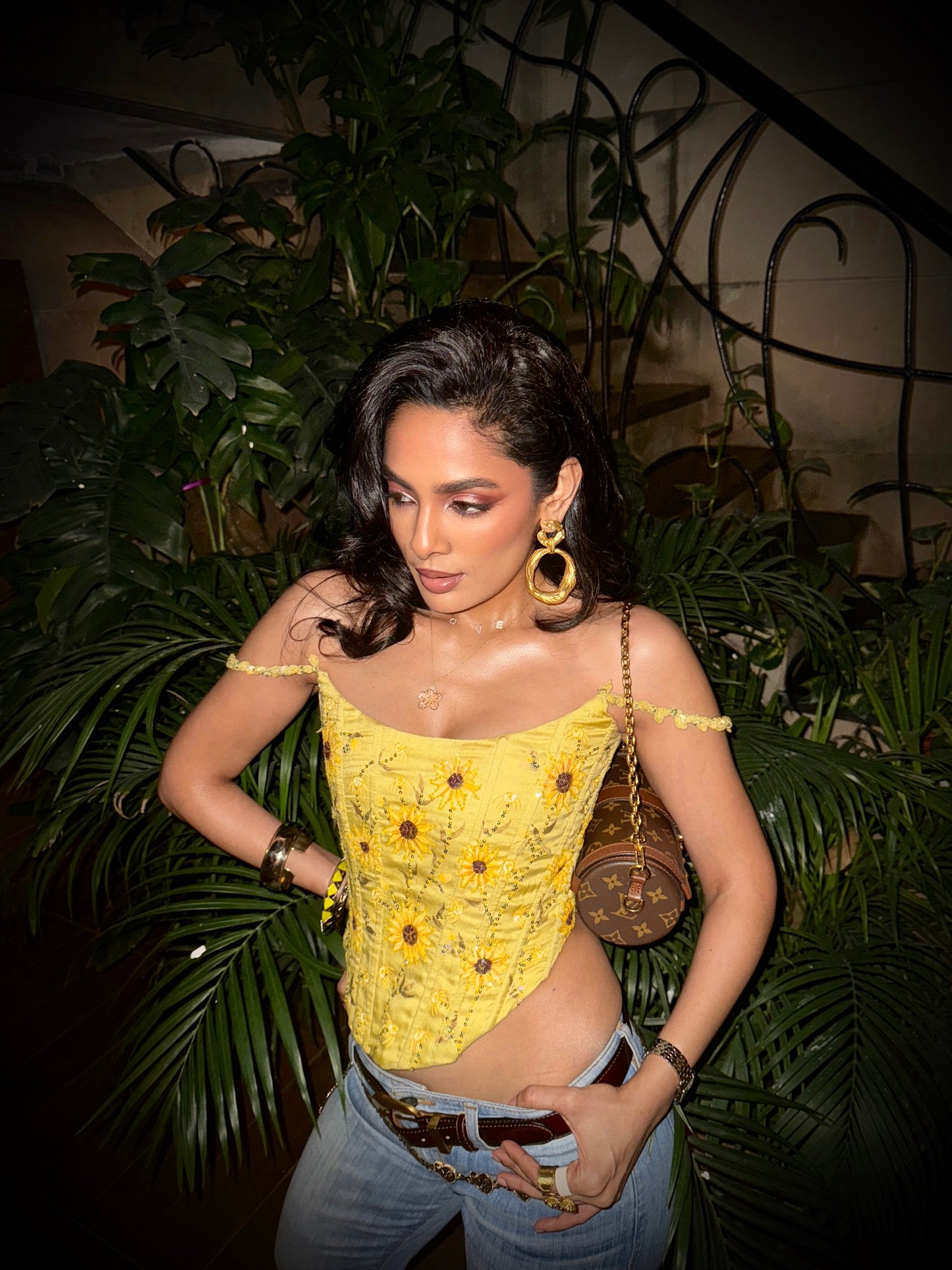 Woman in yellow top and blue jeans sitting on a decorative bench in an indoor setting.

Baavli luxury designer store, New Delhi.
Indian wedding, lehenge, Bride, Indian bride, bridesmaid, Suit sets, Kaftan, sharara, jacket, kurta.
baavli launching its new collection, Hand painted, hand embroidered, Designer Label

Ishita Mangal in Baavli