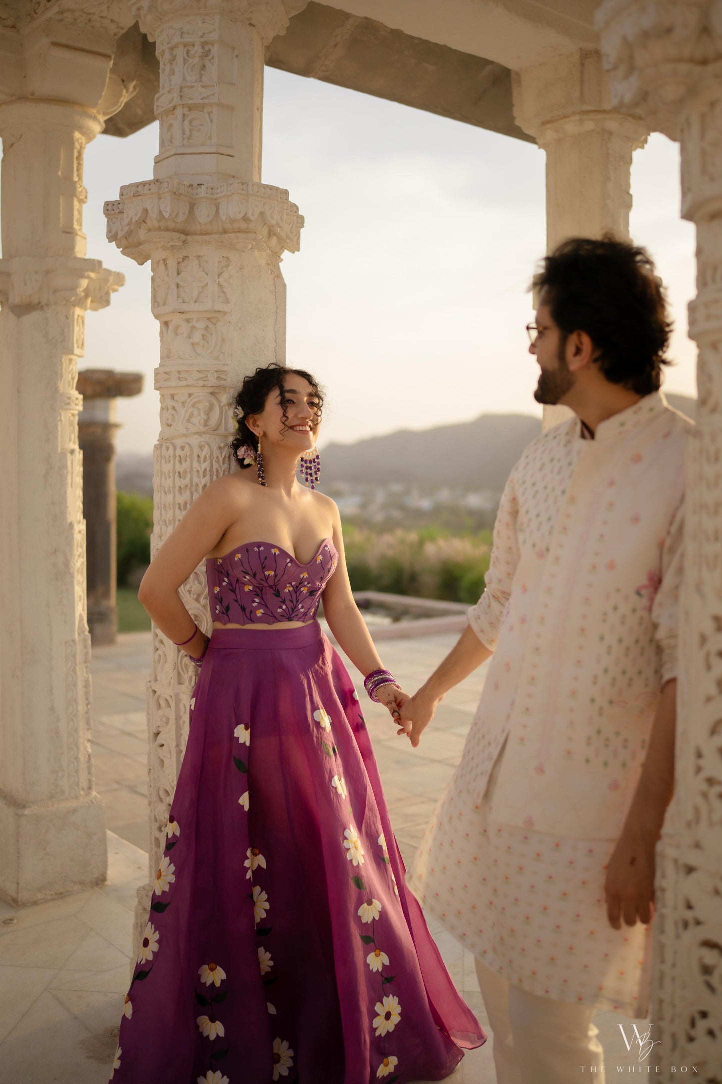 Daisy Purple Organza Skirt Set As Seen On Sanjeeta Bhattacharya