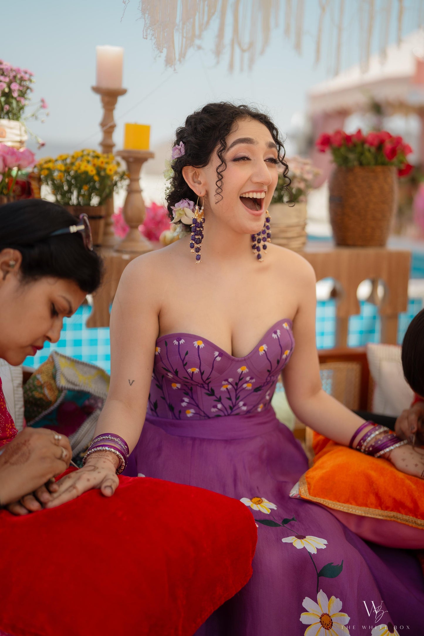 Daisy Purple Organza Skirt Set As Seen On Sanjeeta Bhattacharya